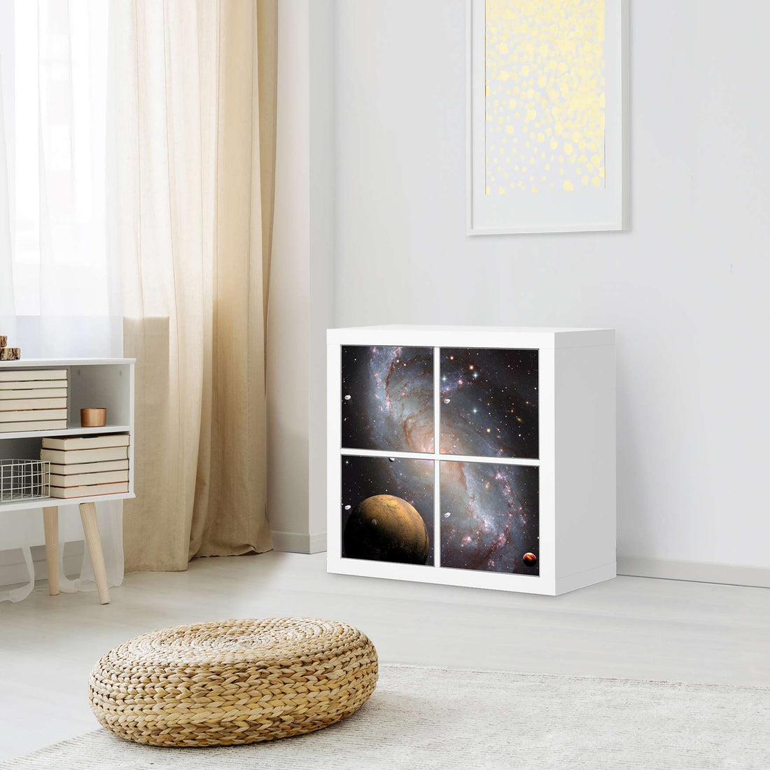 Klebefolie für Möbel Milky Way - IKEA Kallax Regal 4 Türen - Wohnzimmer