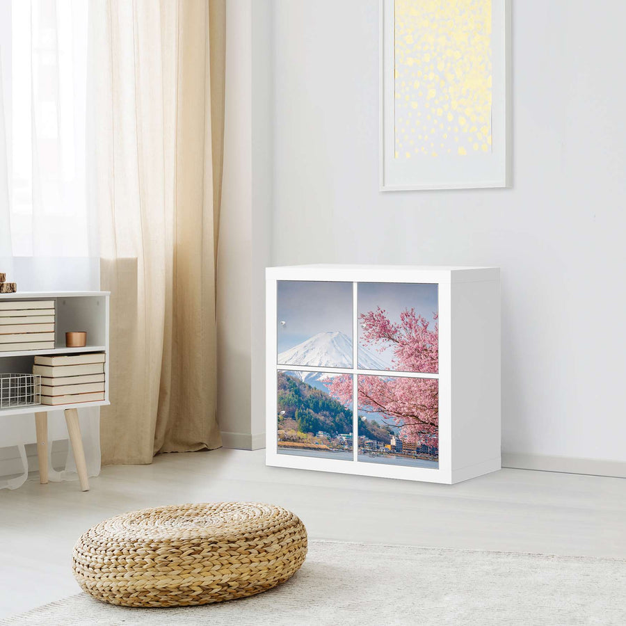 Klebefolie für Möbel Mount Fuji - IKEA Kallax Regal 4 Türen - Wohnzimmer