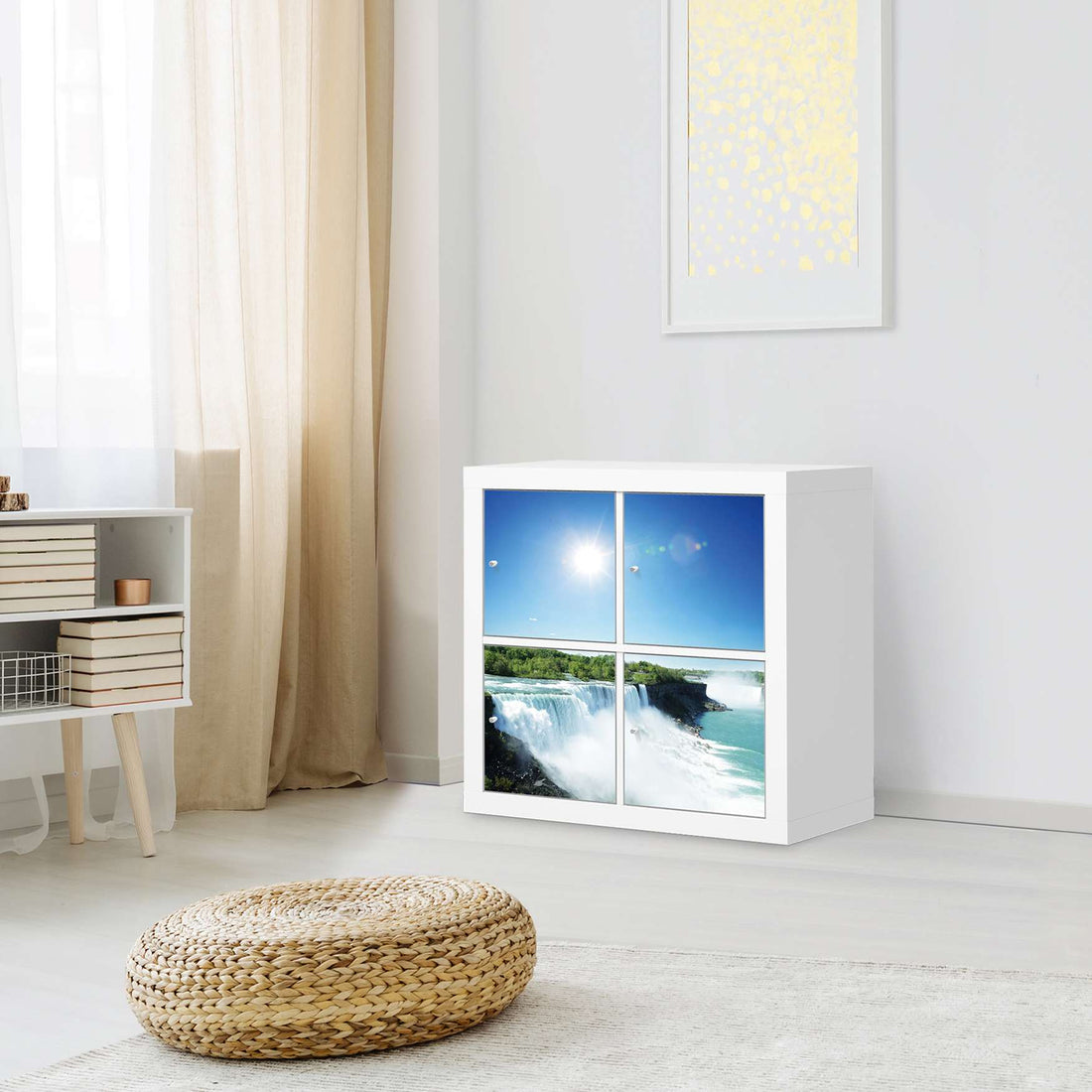 Klebefolie für Möbel Niagara Falls - IKEA Kallax Regal 4 Türen - Wohnzimmer