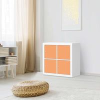 Klebefolie für Möbel Orange Light - IKEA Kallax Regal 4 Türen - Wohnzimmer