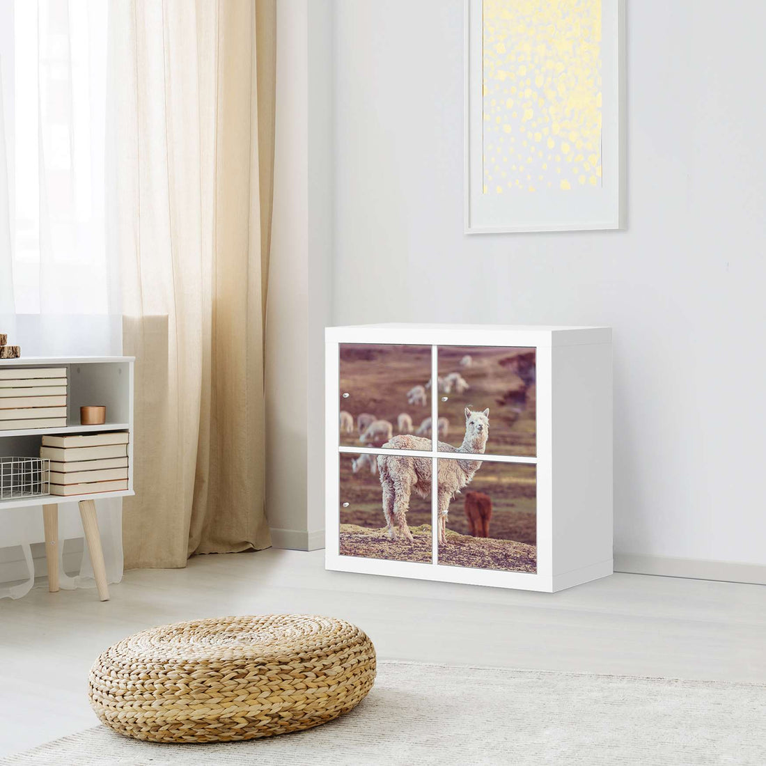 Klebefolie für Möbel Pako - IKEA Kallax Regal 4 Türen - Wohnzimmer