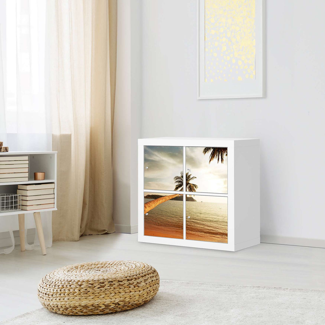Klebefolie für Möbel Paradise - IKEA Kallax Regal 4 Türen - Wohnzimmer