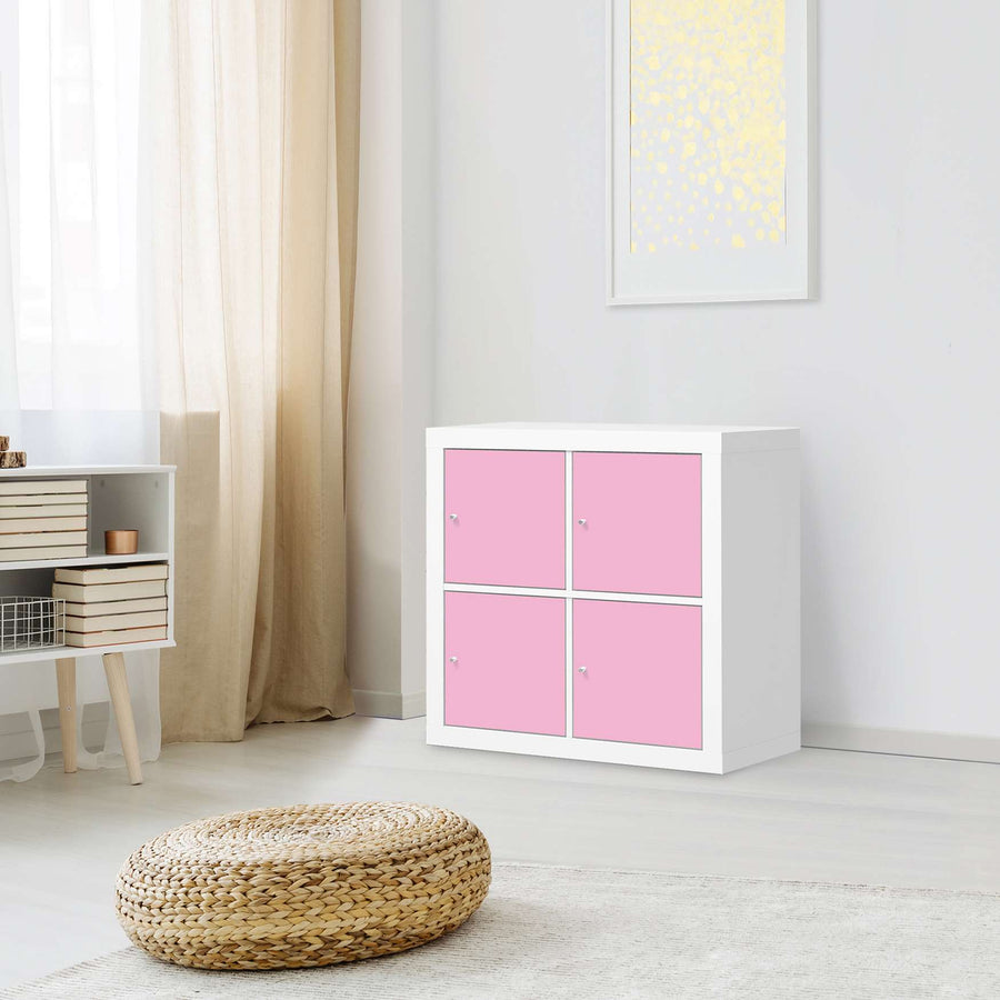 Klebefolie für Möbel Pink Light - IKEA Kallax Regal 4 Türen - Wohnzimmer