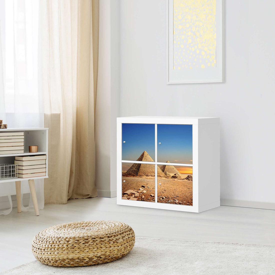 Klebefolie für Möbel Pyramids - IKEA Kallax Regal 4 Türen - Wohnzimmer