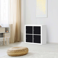 Klebefolie für Möbel Schwarz - IKEA Kallax Regal 4 Türen - Wohnzimmer