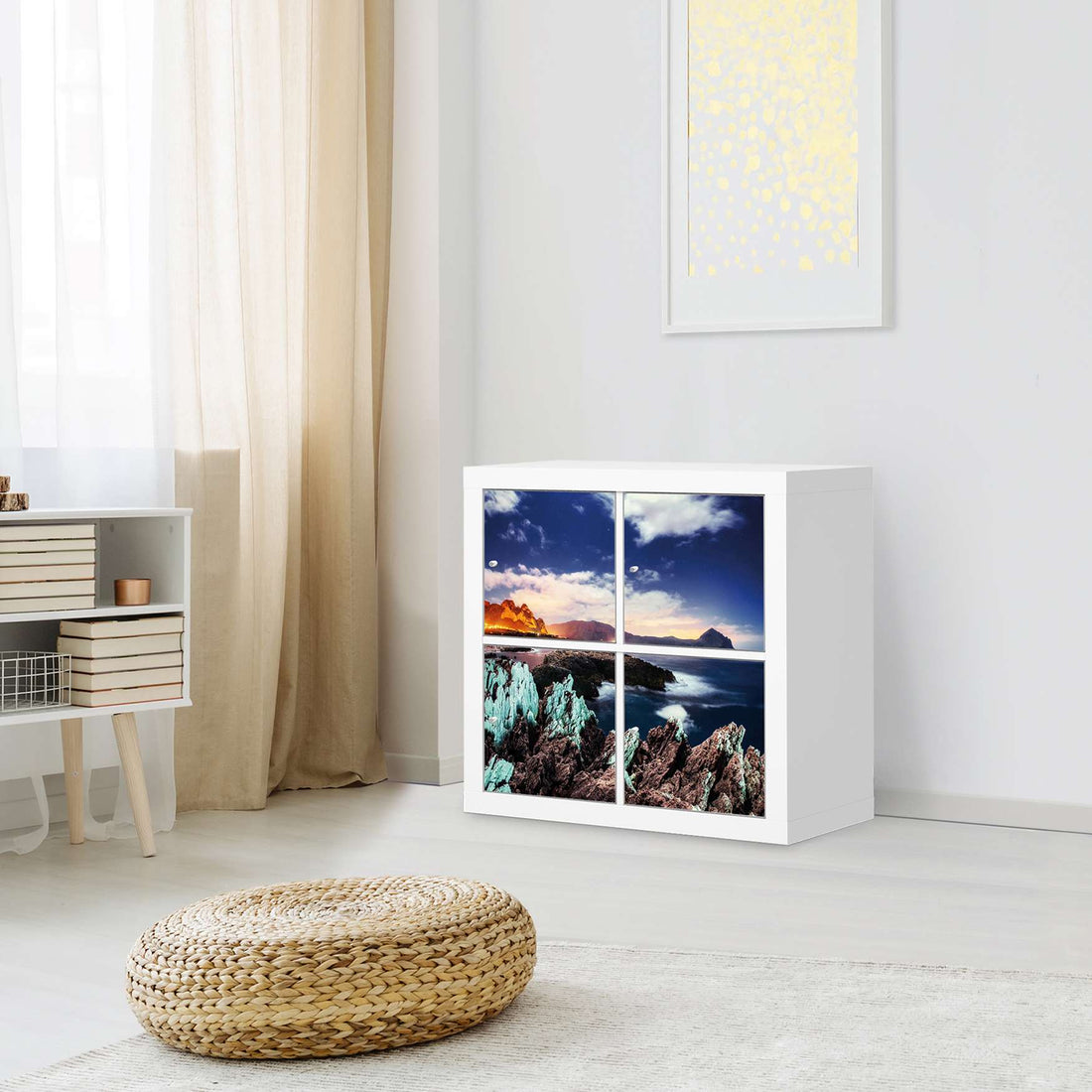 Klebefolie für Möbel Seaside - IKEA Kallax Regal 4 Türen - Wohnzimmer