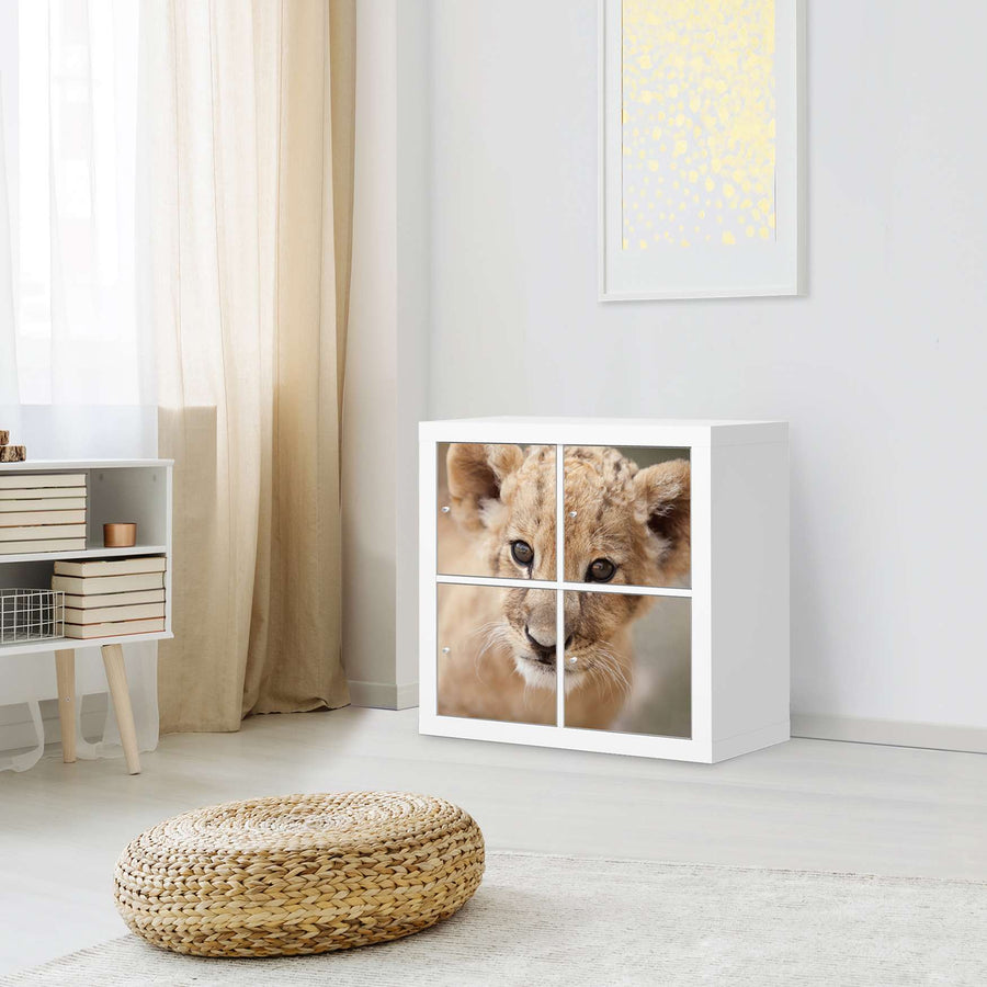 Klebefolie für Möbel Simba - IKEA Kallax Regal 4 Türen - Wohnzimmer