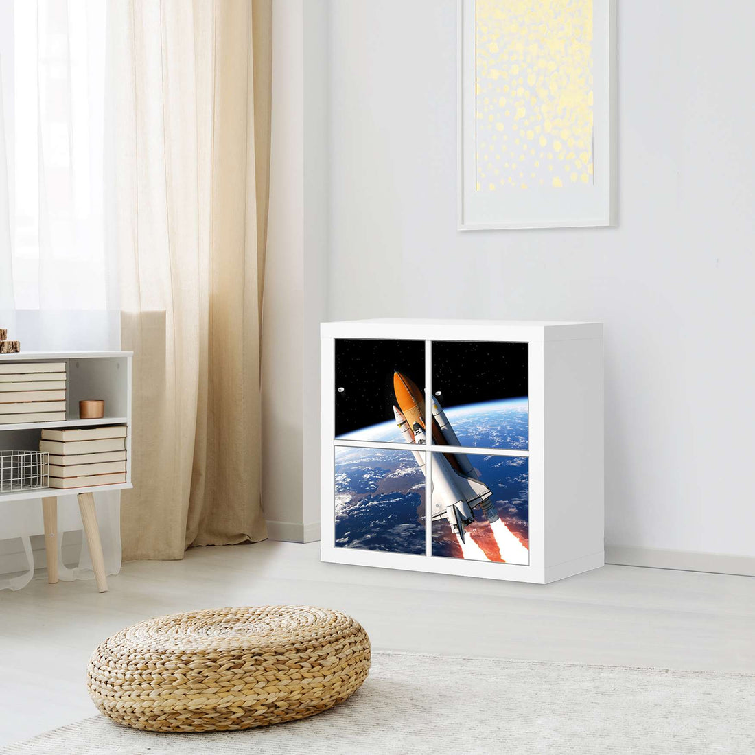 Klebefolie für Möbel Space Traveller - IKEA Kallax Regal 4 Türen - Wohnzimmer