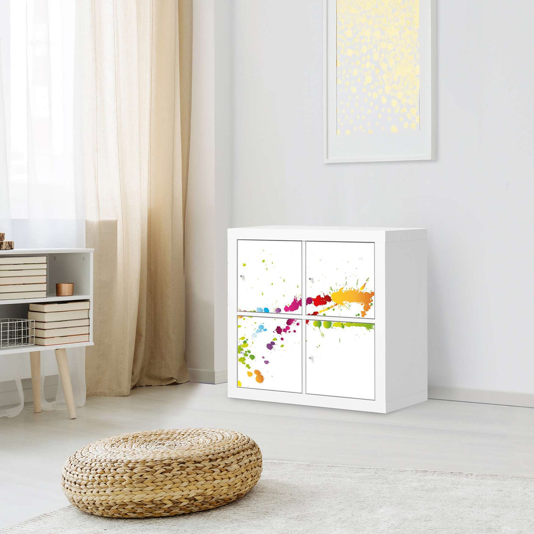 Klebefolie für Möbel Splash 2 - IKEA Kallax Regal 4 Türen - Wohnzimmer