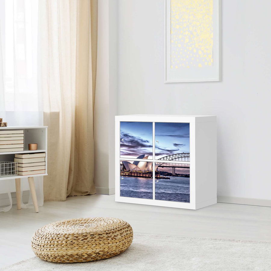 Klebefolie für Möbel Sydney - IKEA Kallax Regal 4 Türen - Wohnzimmer