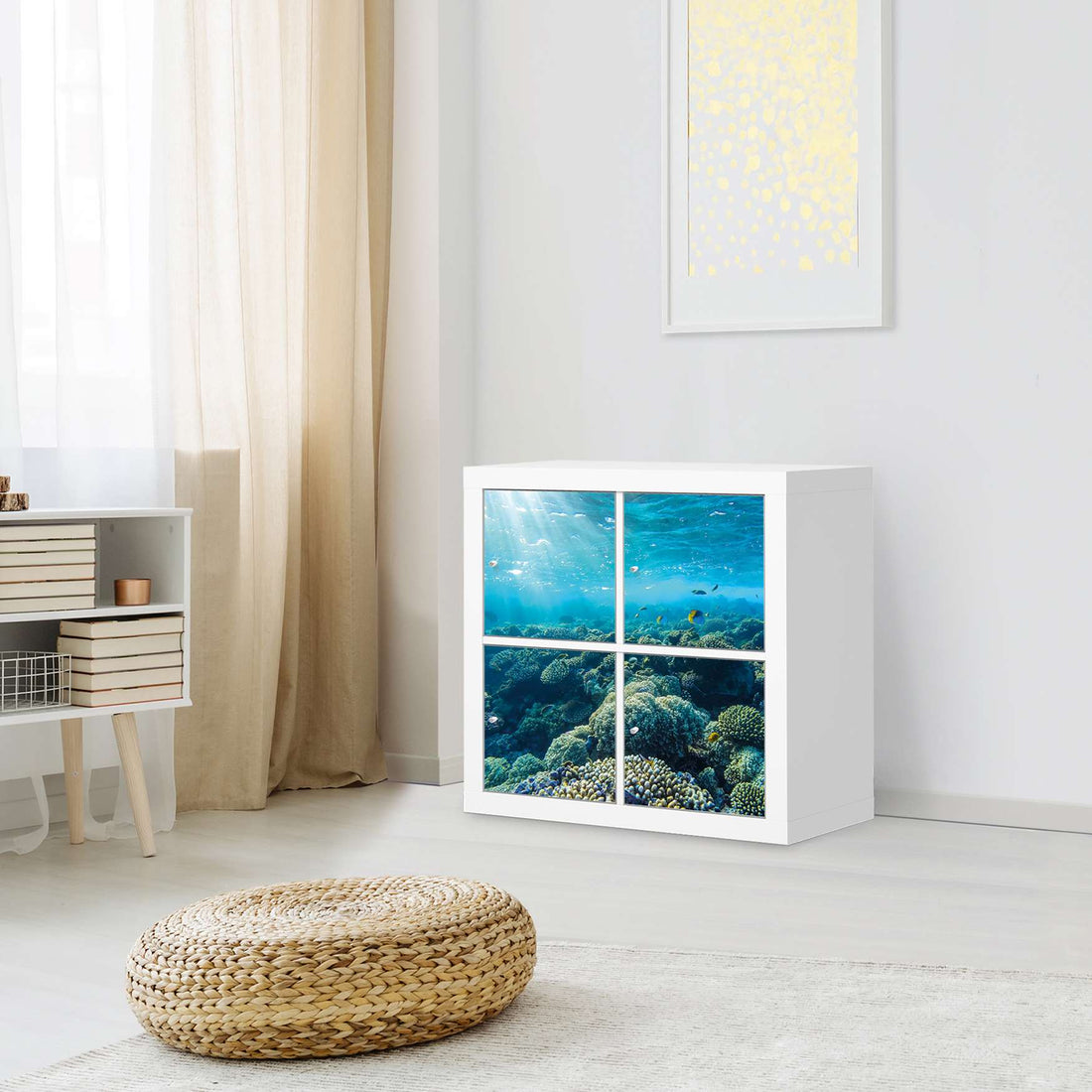 Klebefolie für Möbel Underwater World - IKEA Kallax Regal 4 Türen - Wohnzimmer
