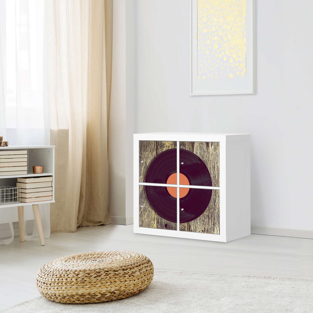 Klebefolie für Möbel Vinyl - IKEA Kallax Regal 4 Türen - Wohnzimmer