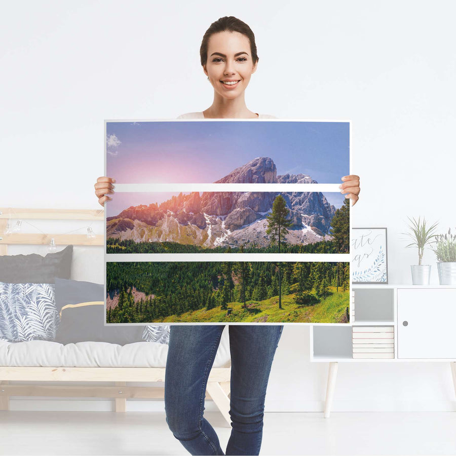 Klebefolie für Möbel Alpenblick - IKEA Malm Kommode 3 Schubladen - Folie