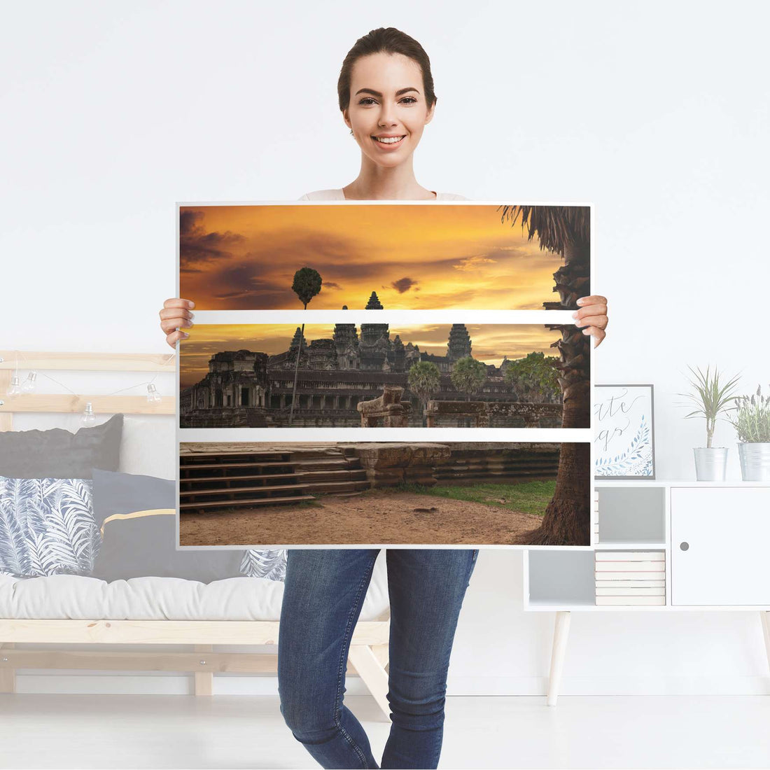 Klebefolie für Möbel Angkor Wat - IKEA Malm Kommode 3 Schubladen - Folie