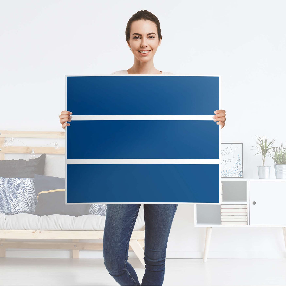Klebefolie für Möbel Blau Dark - IKEA Malm Kommode 3 Schubladen - Folie