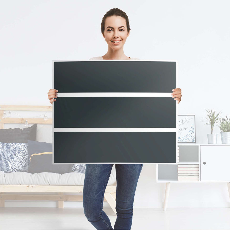 Klebefolie für Möbel Blaugrau Dark - IKEA Malm Kommode 3 Schubladen - Folie