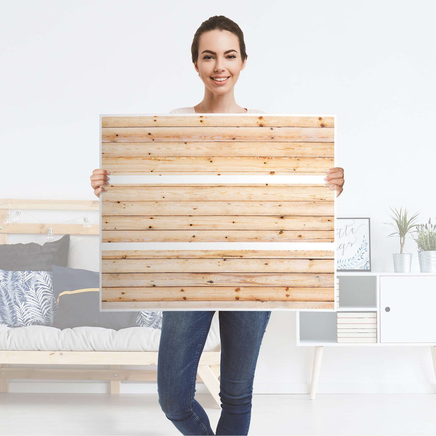Klebefolie für Möbel Bright Planks - IKEA Malm Kommode 3 Schubladen - Folie