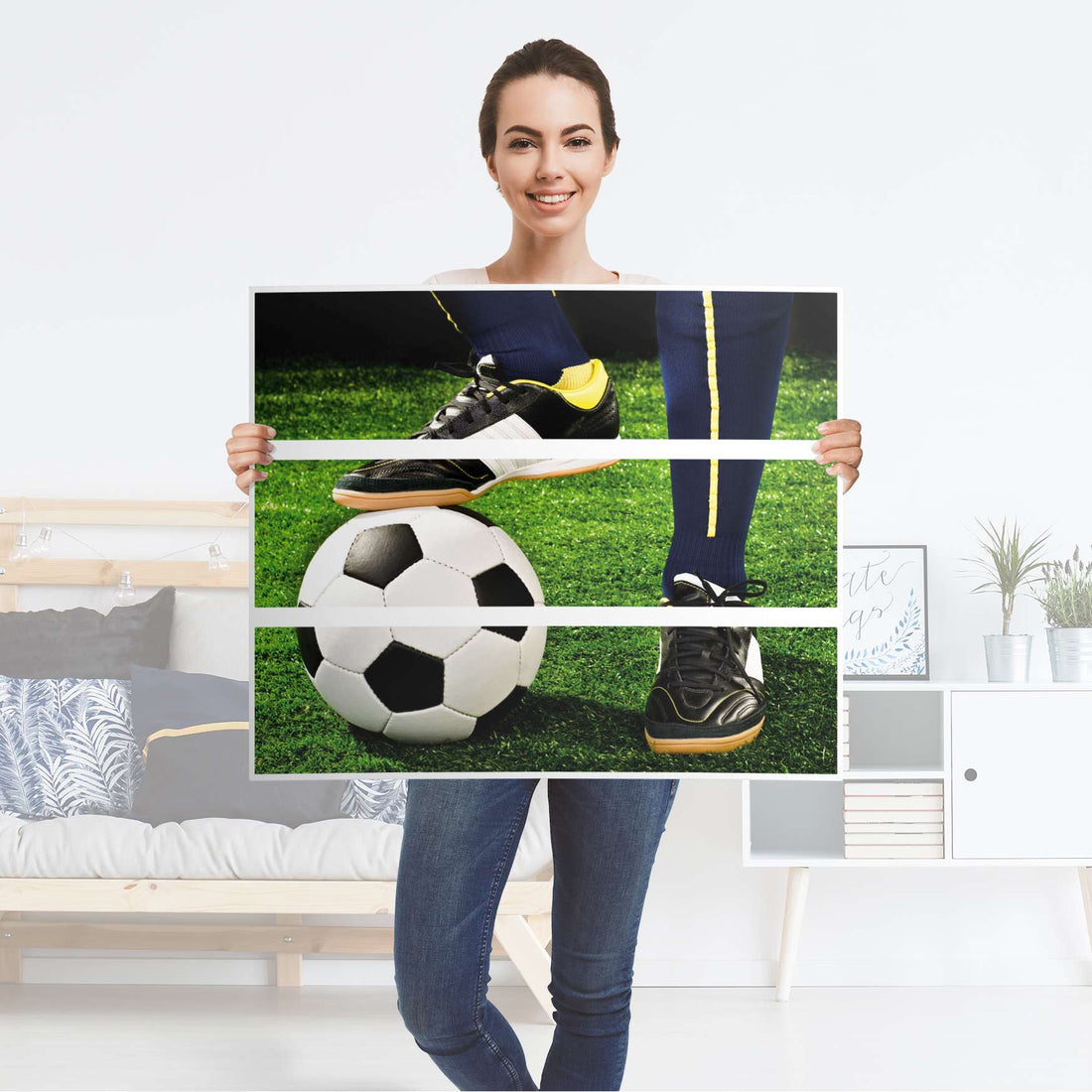 Klebefolie für Möbel Fussballstar - IKEA Malm Kommode 3 Schubladen - Folie