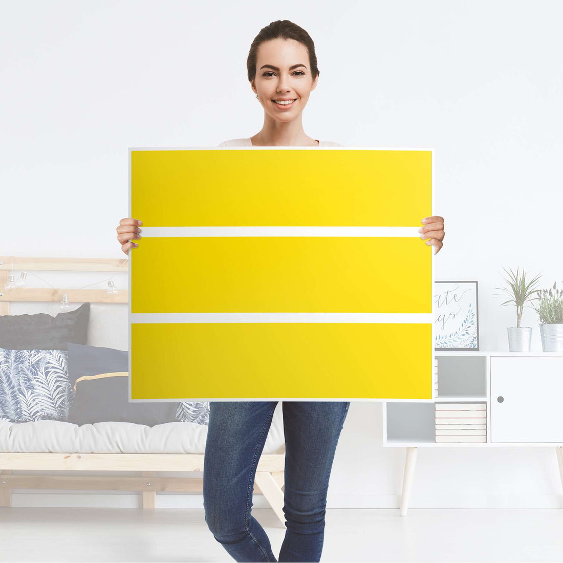 Klebefolie für Möbel Gelb Dark - IKEA Malm Kommode 3 Schubladen - Folie