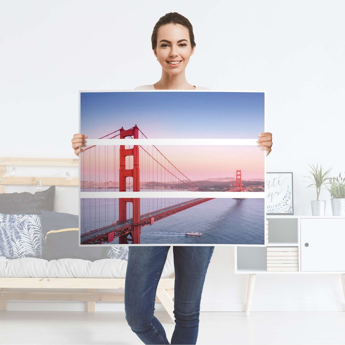 Klebefolie für Möbel Golden Gate - IKEA Malm Kommode 3 Schubladen - Folie