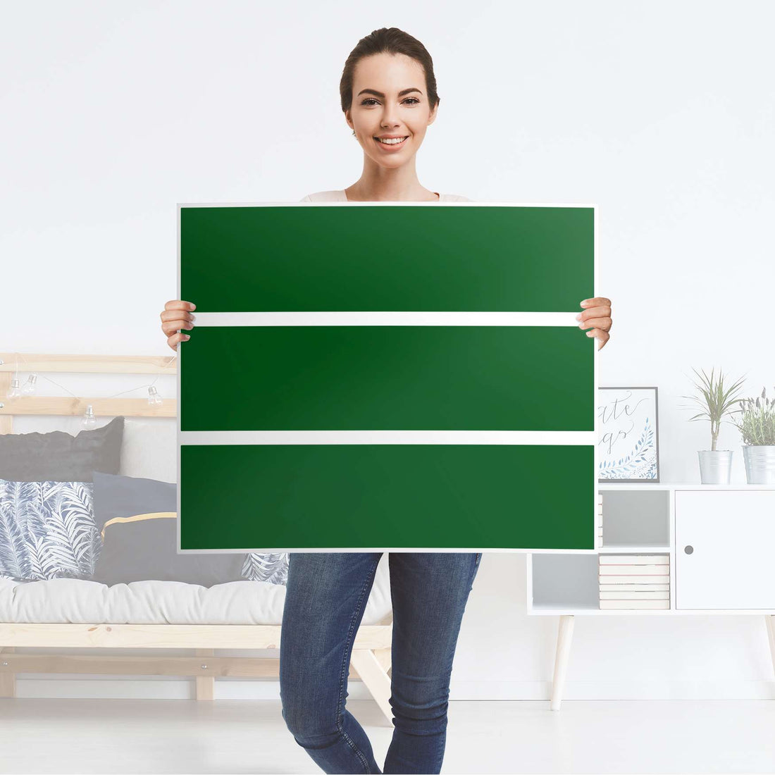 Klebefolie für Möbel Grün Dark - IKEA Malm Kommode 3 Schubladen - Folie