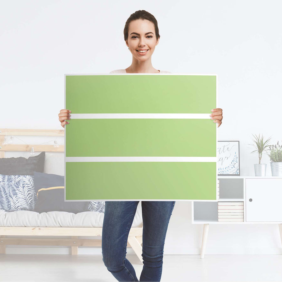 Klebefolie für Möbel Hellgrün Light - IKEA Malm Kommode 3 Schubladen - Folie