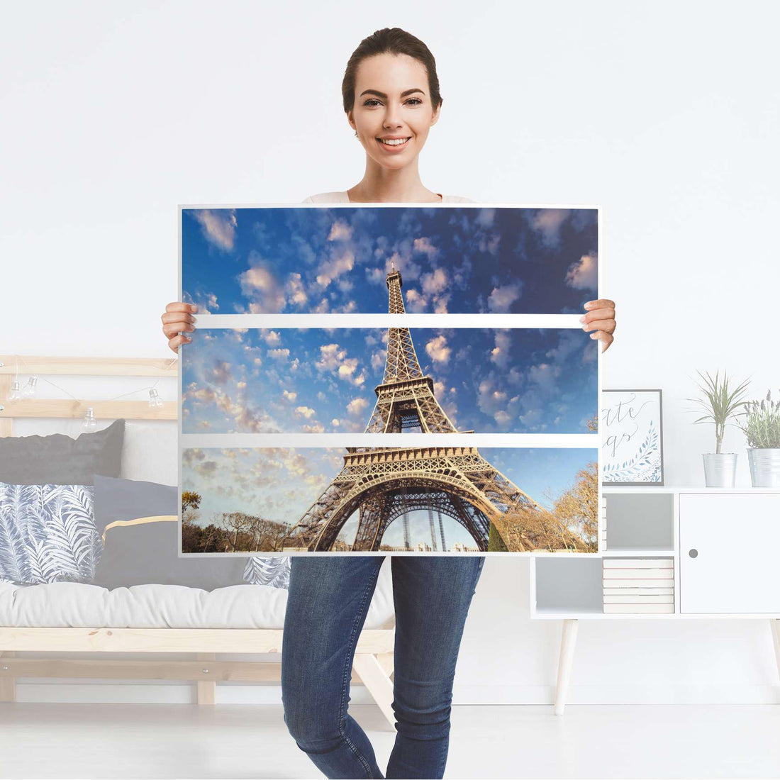 Klebefolie für Möbel La Tour Eiffel - IKEA Malm Kommode 3 Schubladen - Folie