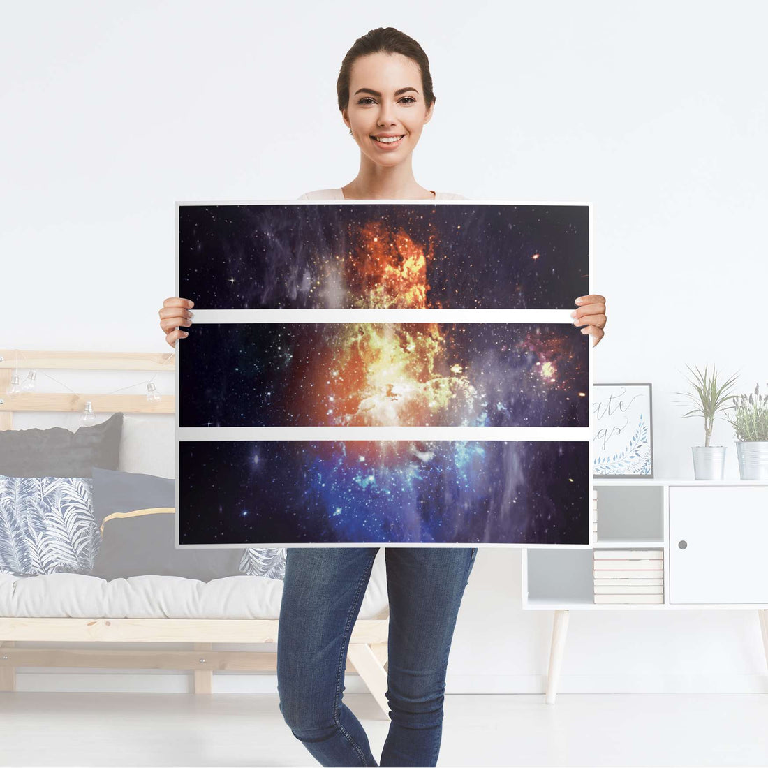 Klebefolie für Möbel Nebula - IKEA Malm Kommode 3 Schubladen - Folie