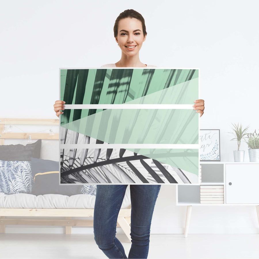 Klebefolie für Möbel Palmen mint - IKEA Malm Kommode 3 Schubladen - Folie