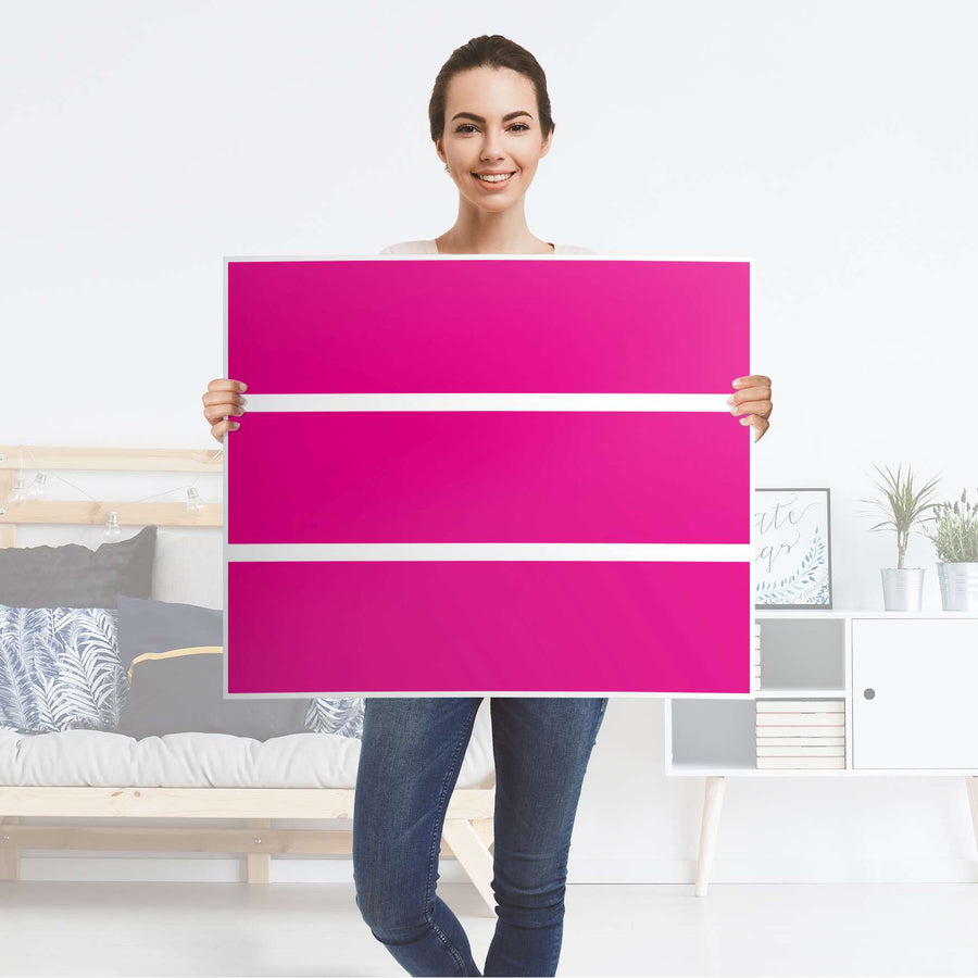 Klebefolie für Möbel Pink Dark - IKEA Malm Kommode 3 Schubladen - Folie