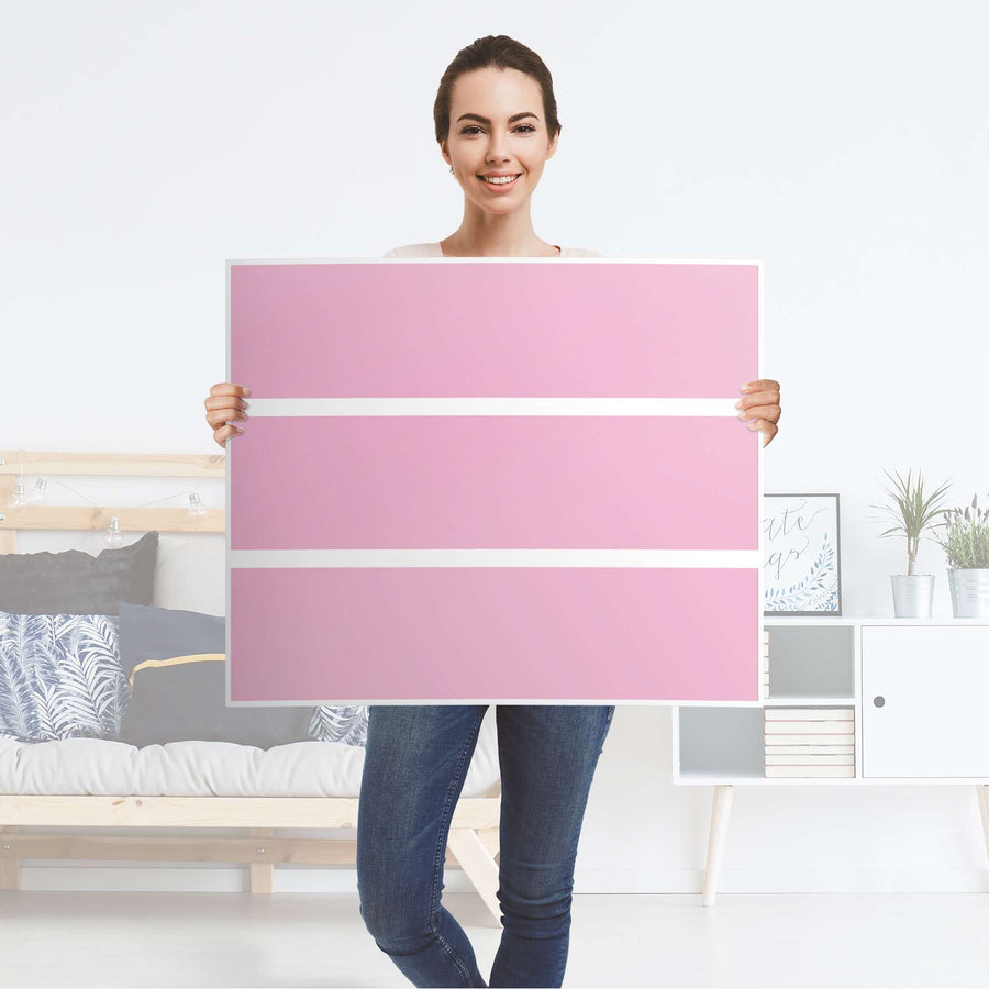Klebefolie für Möbel Pink Light - IKEA Malm Kommode 3 Schubladen - Folie