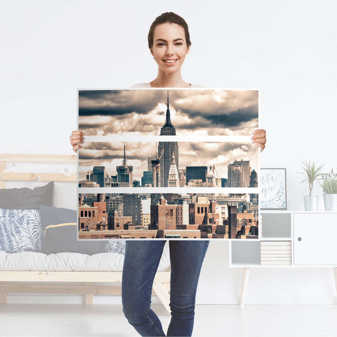 Klebefolie für Möbel Skyline NYC - IKEA Malm Kommode 3 Schubladen - Folie