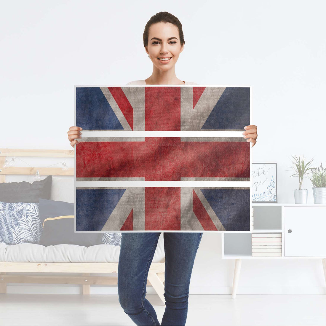 Klebefolie für Möbel Union Jack - IKEA Malm Kommode 3 Schubladen - Folie
