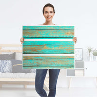 Klebefolie für Möbel Wooden Aqua - IKEA Malm Kommode 3 Schubladen - Folie