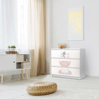 Klebefolie für Möbel Baby Unicorn - IKEA Malm Kommode 3 Schubladen - Schlafzimmer