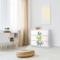 Klebefolie für Möbel Elephants - IKEA Malm Kommode 3 Schubladen - Schlafzimmer