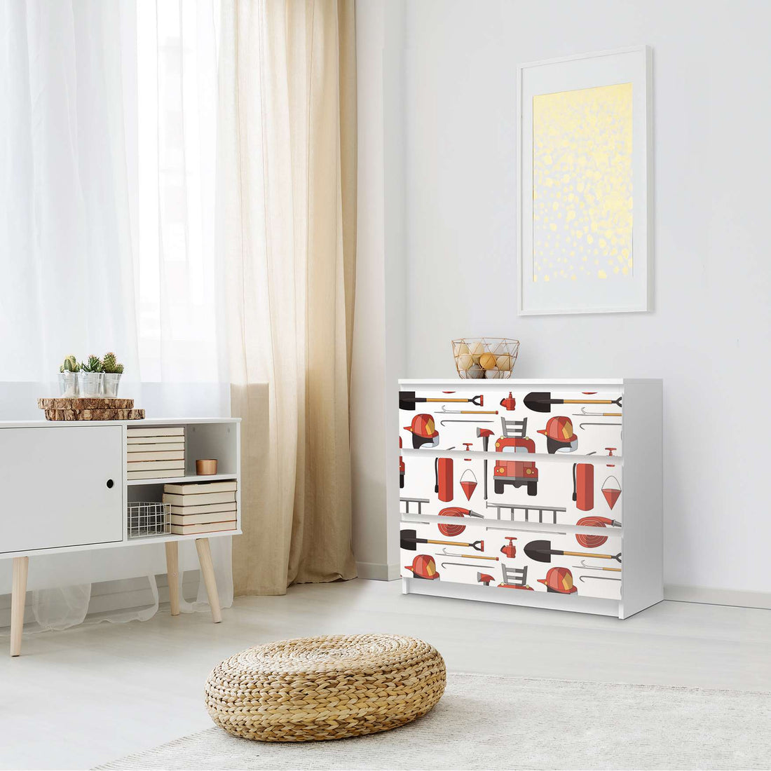 Klebefolie für Möbel Firefighter - IKEA Malm Kommode 3 Schubladen - Schlafzimmer