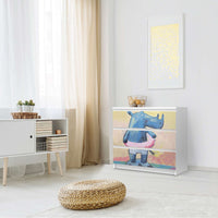 Klebefolie für Möbel Nashorn - IKEA Malm Kommode 3 Schubladen - Schlafzimmer