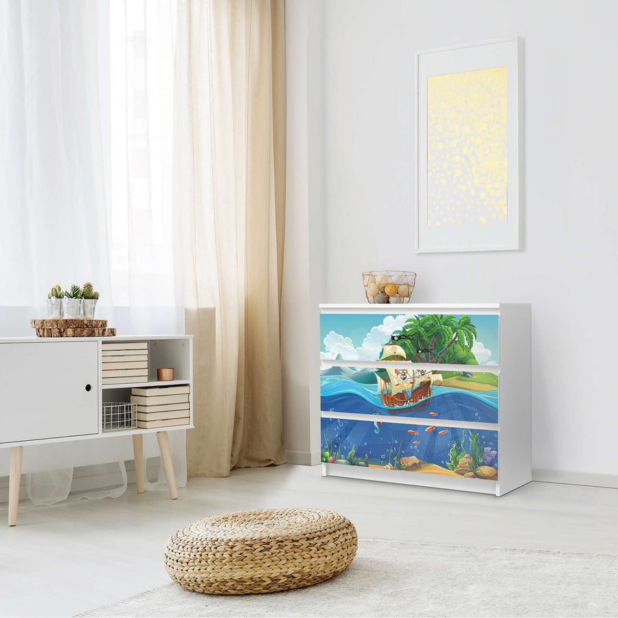 Klebefolie für Möbel Pirates - IKEA Malm Kommode 3 Schubladen - Schlafzimmer