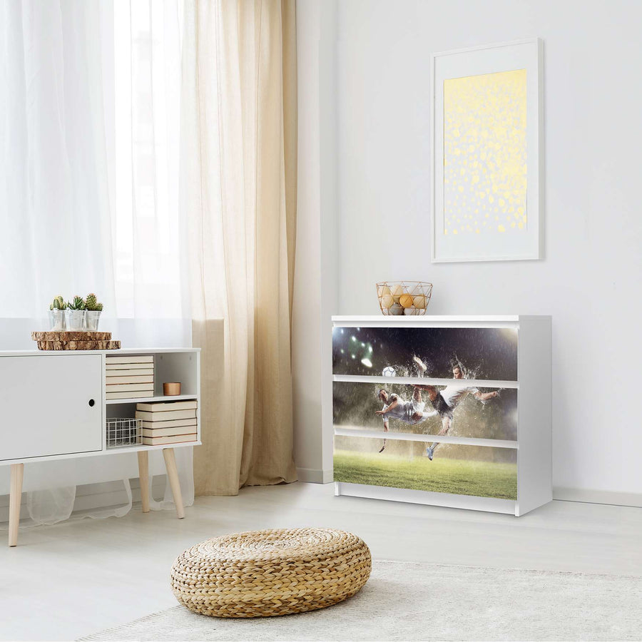 Klebefolie für Möbel Soccer - IKEA Malm Kommode 3 Schubladen - Schlafzimmer