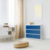 Klebefolie für Möbel Blau Dark - IKEA Malm Kommode 3 Schubladen - Schlafzimmer