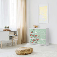 Klebefolie für Möbel Blütenzauber - IKEA Malm Kommode 3 Schubladen - Schlafzimmer
