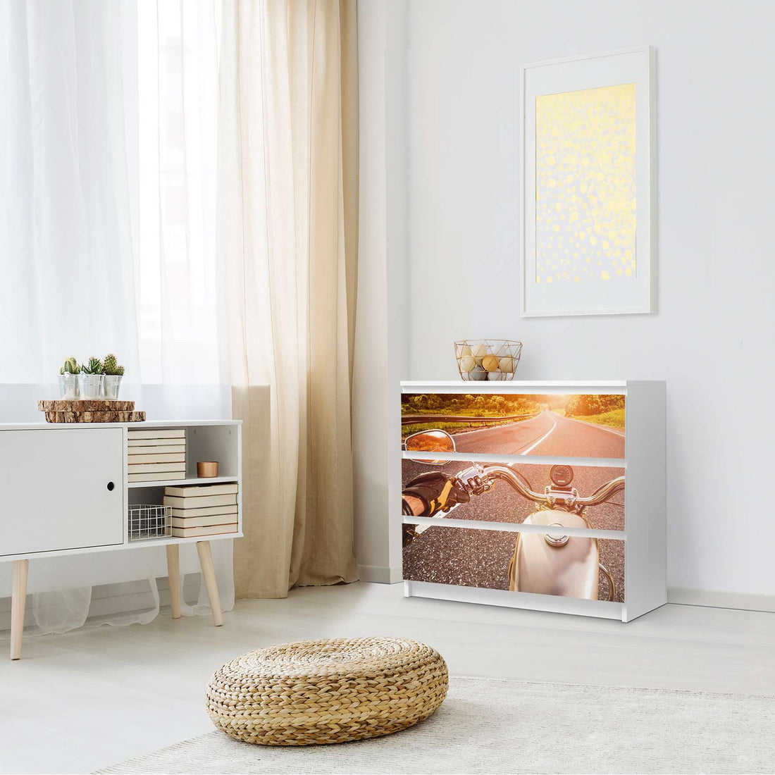 Klebefolie für Möbel Easy Rider - IKEA Malm Kommode 3 Schubladen - Schlafzimmer