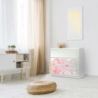 Klebefolie für Möbel Floral Doodle - IKEA Malm Kommode 3 Schubladen - Schlafzimmer