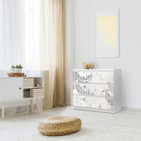 Klebefolie für Möbel Florals Plain 2 - IKEA Malm Kommode 3 Schubladen - Schlafzimmer