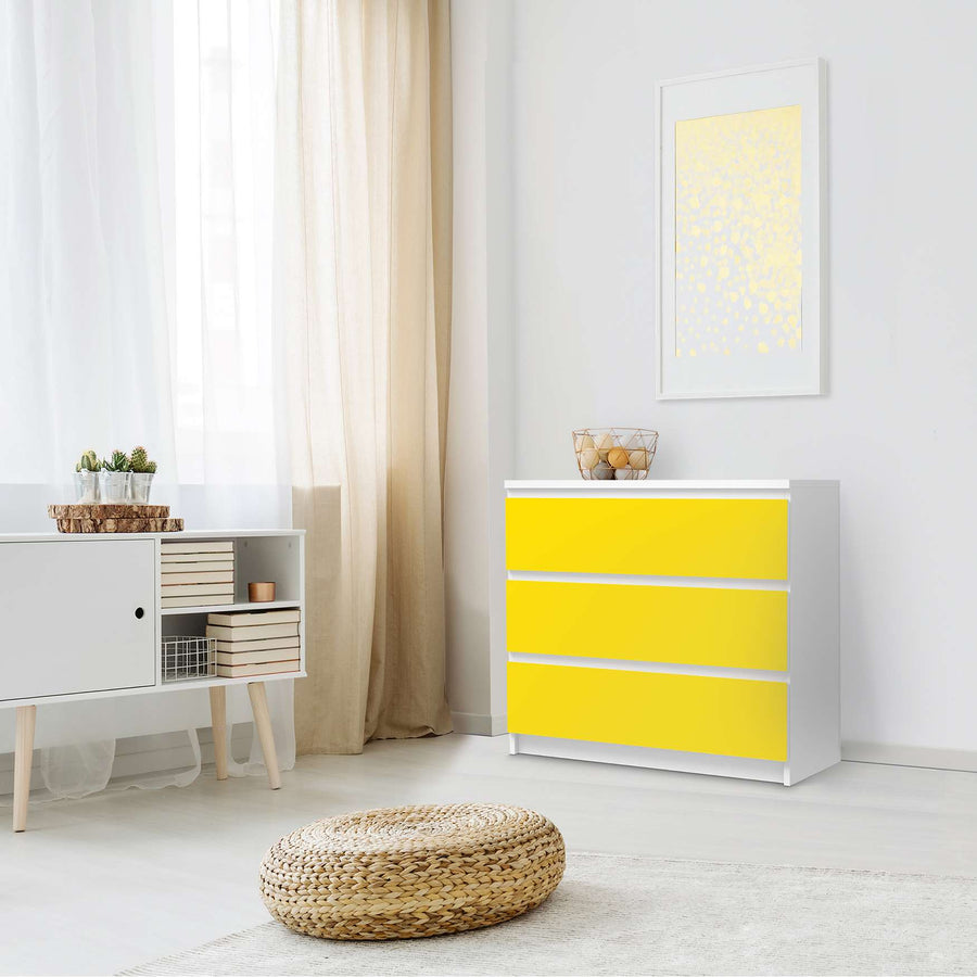 Klebefolie für Möbel Gelb Dark - IKEA Malm Kommode 3 Schubladen - Schlafzimmer