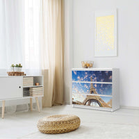 Klebefolie für Möbel La Tour Eiffel - IKEA Malm Kommode 3 Schubladen - Schlafzimmer