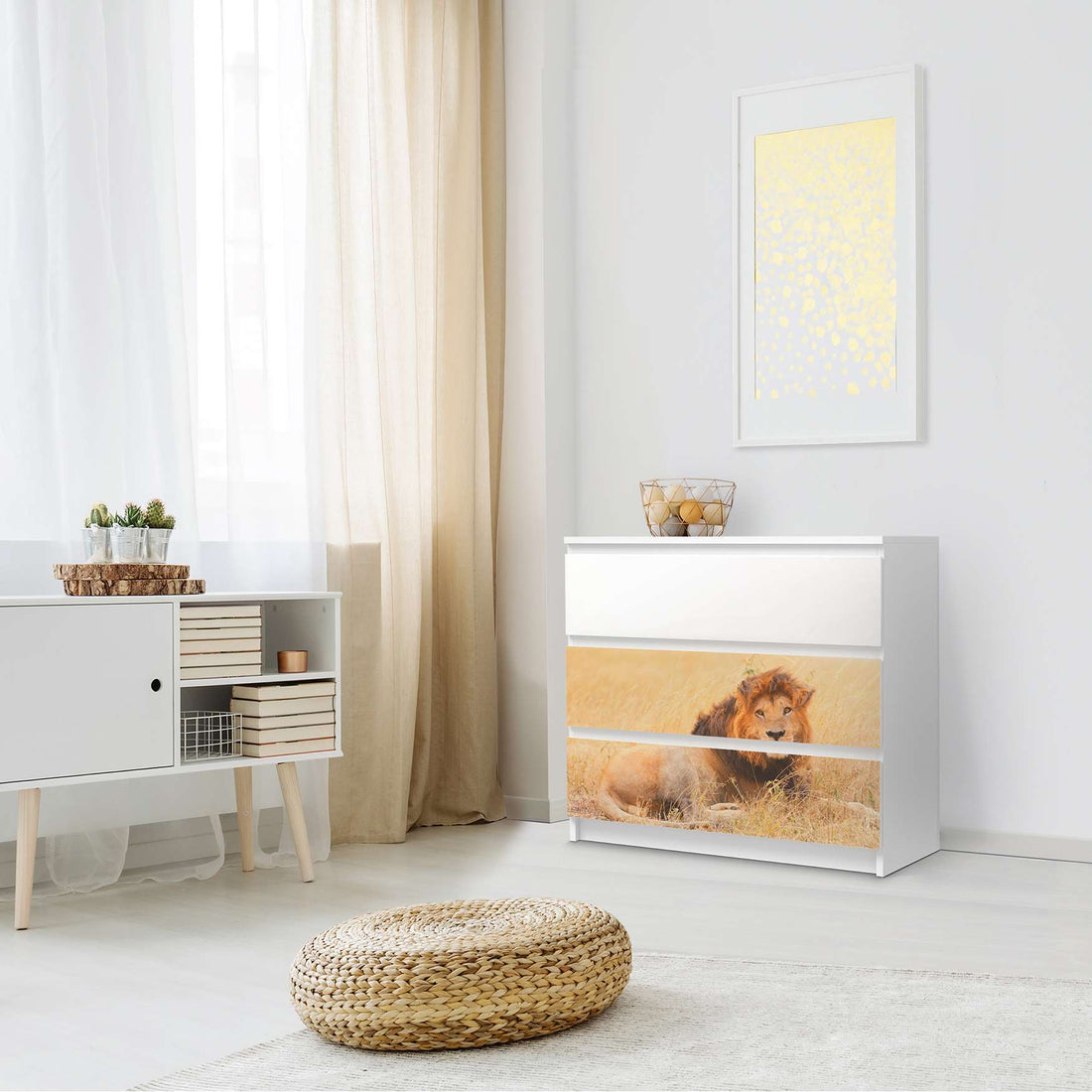 Klebefolie für Möbel Lion King - IKEA Malm Kommode 3 Schubladen - Schlafzimmer