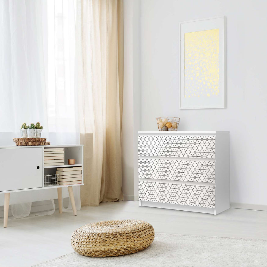 Klebefolie für Möbel Mediana - IKEA Malm Kommode 3 Schubladen - Schlafzimmer