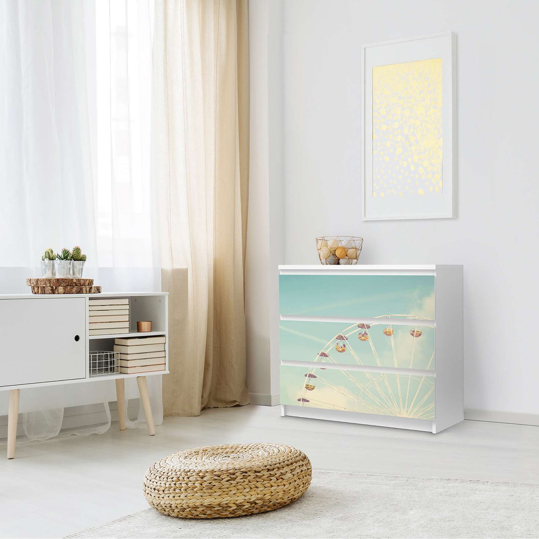 Klebefolie für Möbel Merry go round - IKEA Malm Kommode 3 Schubladen - Schlafzimmer